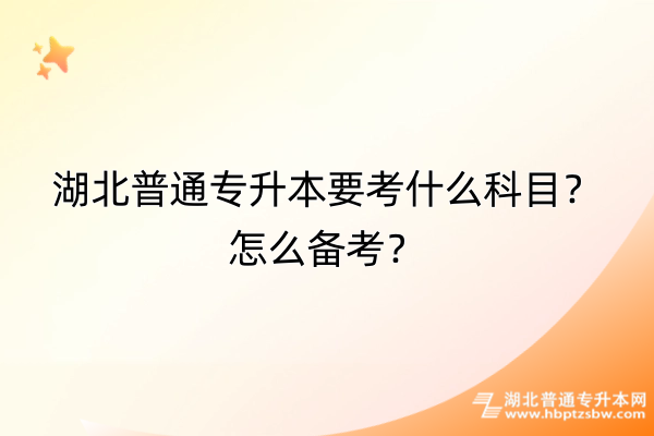 湖北普通专升本要考什么科目？怎么备考？